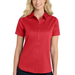 LW809 Regular Port Authority® Women's Short Sleeve SuperPro React ™ Twill Shirt